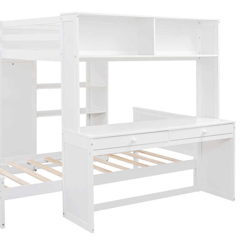 White wooden high sleeper bed online